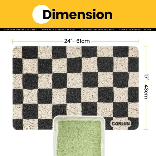 Miniatura 3 de Conlun Alfombrilla para Arena de Gatos Alfombrilla Atrapa Arena, Alfombrilla Premium Duradera de PVC Linda para Caja de Arena de Gatos