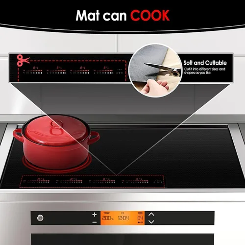 Miniatura 5 de KitchenRaku Protector de placa de inducción grande de 30.7 x 20.4 pulgadas, resistente al calor hasta 572 °F (572.0 °F), cubiertas de quemador