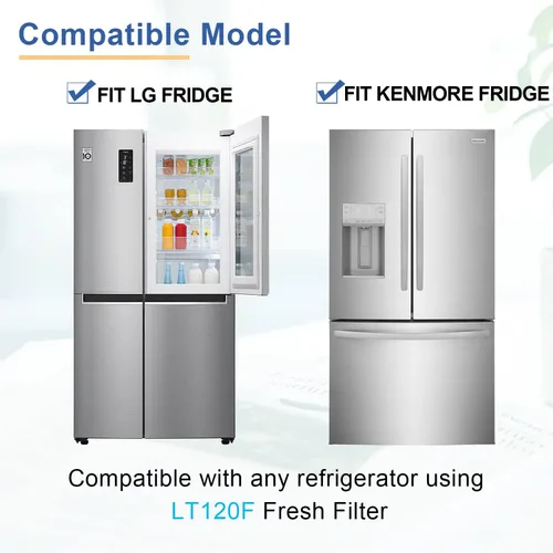 Miniatura 6 de LT120F Filtro de aire de repuesto para refrigerador, filtro de repuesto compatible con LG Kenmore Elite 469918, 9918, ADQ73214402, ADQ73214403