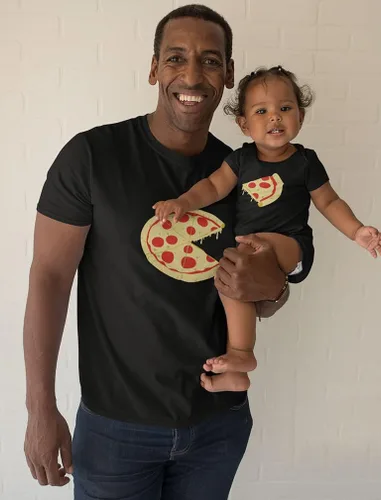 Miniatura 2 de Tstars Pizza Pie & Slice Daddy and Me - Conjunto de camisas a juego para el día del padre, papá, bebé