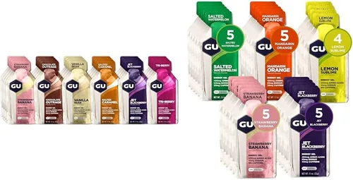 GU Energy Original Sports Nutrition - Gel energético, 24 unidades, sabores surtidos y gel energético original de nutrición deportiva, 24 unidades,