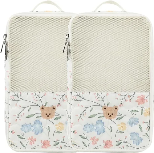 Miniatura 7 de Bolsas organizadoras para pañales para bebé, paquete de 2 bolsas impermeables para colgar pañales, bolsa de malla de oso de conejo, reutilizable