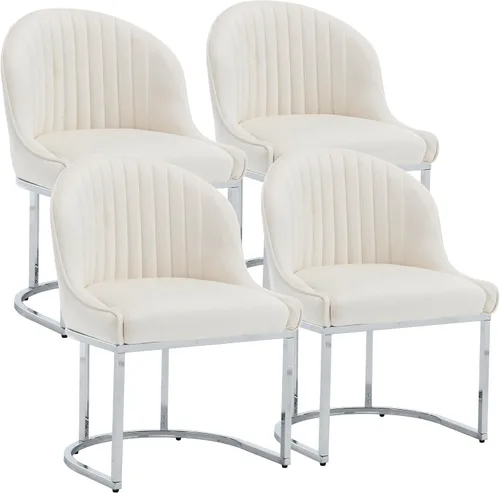 Miniatura 26 de Juego de 2 sillas de comedor de terciopelo, sillas de comedor tapizadas con patas de metal dorado, sillas auxiliares modernas para cocina, sillas