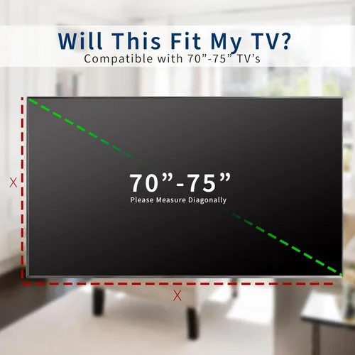 Miniatura 3 de VIVO Protector de pantalla plana para pantallas de 70 a 75 pulgadas, universal, al aire libre, resistente a la intemperie, resistente al agua