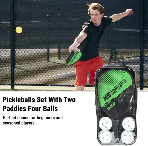 Miniatura 2 de Lixada Juego de palas de pickleball con 4 bolas de pickleball y bolsa de almacenamiento, raqueta de pickleball para deportes de interior y exterior