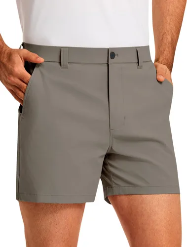 Miniatura 6 de PULI Pantalones cortos de golf para hombre con entrepierna de 5 pulgadas, elásticos, pantalones cortos de vestir casuales con bolsillos