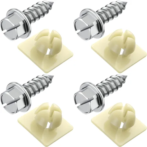 Miniatura 10 de Tornillos de matrícula con insertos de nailon, tornillos de matrícula de acero inoxidable a prueba de óxido para matrículas, marcos y cubiertas