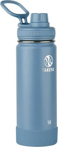 Takeya Actives Botella de Agua con Tapa de Boquilla, Botella con Doble Aislamiento de Acero Inoxidable, Apta para Lavavajillas y Sin BPA, Botella