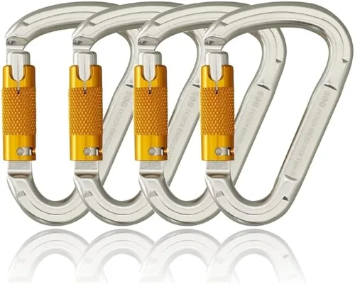 Miniatura 12 de SOB Clips de mosquetón de escalada con bloqueo automático, conector de mosquetón asimétrico de alta resistencia utilizado para rappel