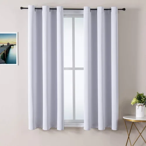 Miniatura 17 de ChrisDowa - Cortinas de cenefa pequeñas para cocina, cortinas cortas con ojales y aislamiento térmico para oscurecer la sala y habitación