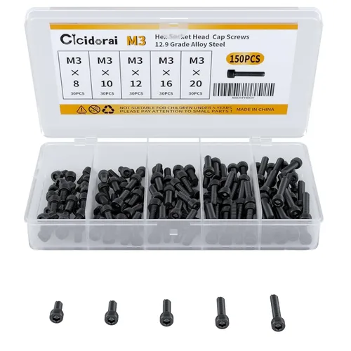 Miniatura 11 de Tornillos de cabeza de botón M3 x 0.315 in, 0.394 in, 0.472 in, 0.630 in, 0.787 in, cabeza de botón, acero de aleación de grado 10.9, unidad