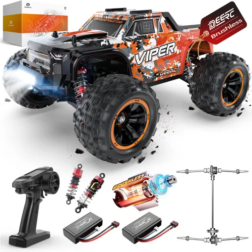 Miniatura 8 de DEERC 1/18 Auto RC de Carreras y Deriva Rápida Todo Terreno, camión de control remoto de 40 KM/H con carcasa futurista, ruedas de deriva extra