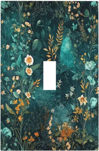 Miniatura 53 de Cubiertas Decorativas para Tomacorrientes Boho Floral Beige Flor y Hoja Botánico 1 Gang Interruptor de Luz Dúplex Placa Cubierta Placas de Boho