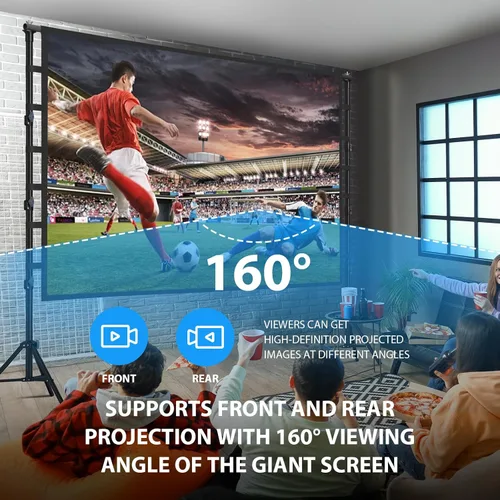 Miniatura 2 de Pantalla de proyector de 200 pulgadas con soporte: VOOPVOR Pantalla de proyección grande portátil de 16 pies y soporte para exteriores, pantalla