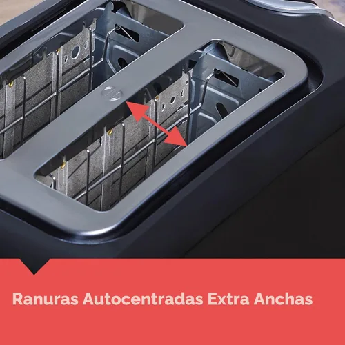 Miniatura 5 de Tostadora de ranura extra ancha de 2 rebanadas
