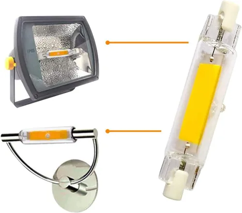 Miniatura 4 de Paquete de 4 bombillas LED R7S de 3.071 in 10 W LED COB luz 100 W halógena equivalente tipo J T3 120 V R7S base regulable blanco cálido 3000 K doble