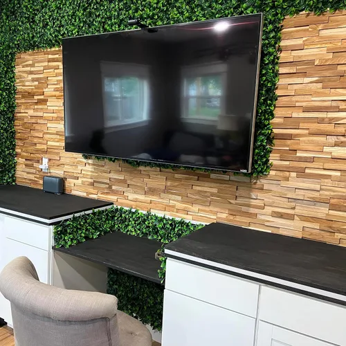 Miniatura 5 de Paneles de pared 3D de teca - Tablones de madera - Paneles de pared con acento de teca - Paneles de pared - Tablas de chapa en muro (12, natural)