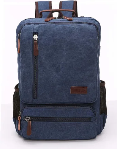 Miniatura 8 de Mochila de lona vintage, mochila resistente para senderismo y campamento, mochila casual para hombres y mujeres, se adapta a portátiles de 15.6 Café