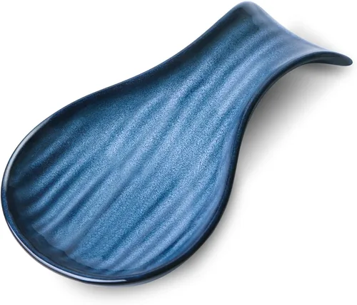 Hasense Soporte de cuchara de porcelana para estufa, soportes de cuchara de 7 pulgadas para espátula de cucharón y pinzas, soporte grande para