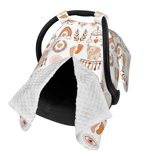 Miniatura 2 de Cubierta de toldo bohemia para asiento de coche de bebé, cubierta de lactancia para recién nacido, accesorios bohemios para bebé cubierta