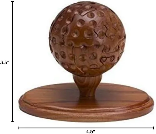 Rompecabezas de madera 3D de madera marrón medio de 5.5 "Brain Teaser