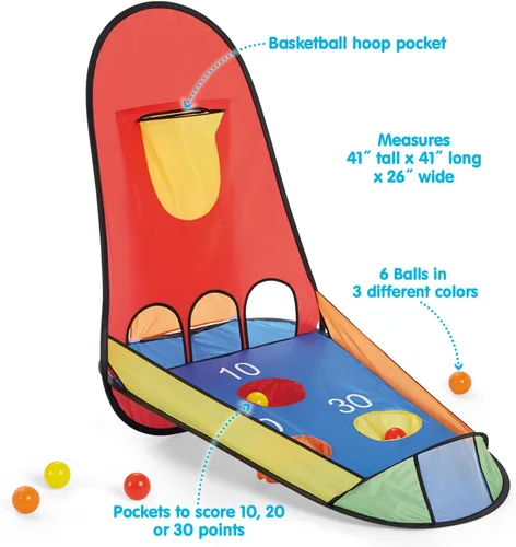 Miniatura 2 de Kidoozie Balón de baloncesto desplegable, actividad deportiva en interiores o exteriores, adecuado para niños de edad preescolar y escolar a partir