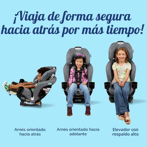 Miniatura 2 de Asiento de coche convertible Graco Extend2Fit 3 en 1 para bebé, orientación hacia atrás y hacia adelante, panel de extensión ajustable para espacio