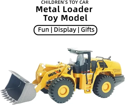 Miniatura 5 de Bulldozer - Juguetes para niños, cargador de metal resistente, juguete de arena/playa con brazo funcional y cubo, realista, perfecto para caja