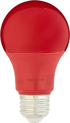 Miniatura 2 de Amazon Basics Bombillas LED A19 color rojo para fiestas, equivalente a 60 W, eficiencia energética de 9 W, base estándar E26, no regulable, vida