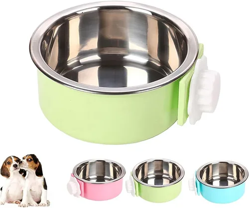 Miniatura 13 de Love Dream Cuencos colgantes para perros y gatos, comedero de agua para alimentos y alimentos con cuencos extraíbles de acero inoxidable y soporte