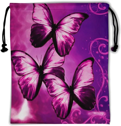 Bolsa de agarre de gimnasia de piel de animal, bolsa de gimnasia con cordón ajustable, bolsa de cuerda para fauna silvestre, Mariposas Galaxy