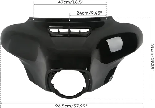 Miniatura 6 de TCT-MOTORPARTS Carcasa Exterior de Plástico ABS en Negro Vivo para Harley Touring Street Glide Electra Glide Classic FLHT Tri Glide 2014-2023 Vivid