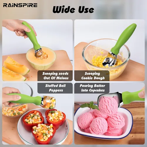 Miniatura 4 de Rainspire Cuchara de helado de acero inoxidable con mango cómodo, cuchara para helado resistente, pala para helado, ideal para cucharas de helado