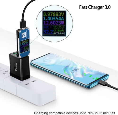 Miniatura 2 de Cargador de pared 3.0 de carga rápida, bloque de cargador USB de 4 puertos, adaptador de corriente iSeekerKit Multi USB, enchufe de caja de carga
