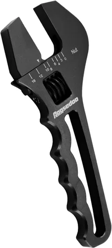 Miniatura 9 de Llave de ajuste ajustable para accesorios AN de 3AN-16AN, llave de manguera de aluminio ligera de extremo plano negro con un zócalo de 6AN-AN8