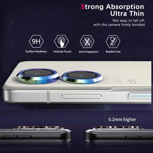 Miniatura 4 de [Paquete de 2 protectores de lente de cámara para Asus ZenFone 10, resistentes a los arañazos y claridad HD, ultrafina, cubierta de lente de metal