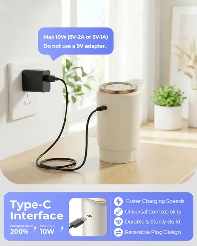 Miniatura 9 de Bomba de jarra de agua para botella de 5 galones, dispensador de carga eléctrico portátil USB-C, motores duales potentes, flujo rápido, se adapta a