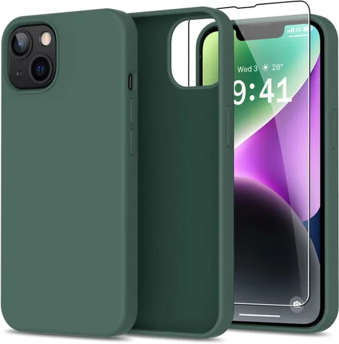 Miniatura 21 de bemal Funda para iPhone 14 Pro con protector de pantalla, silicona líquida de ajuste delgado, forro de microfibra suave, diseñada para mujeres