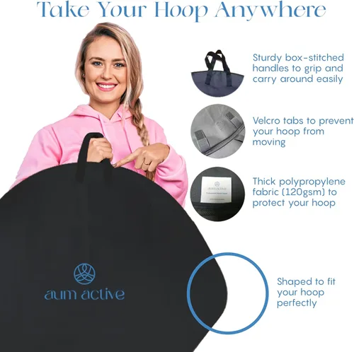 Miniatura 4 de Aerial Hoop 90cm/95cm Single Point Lyra Hoop Set, Includes Storage Bag, Carabiners, Swivel, Strop, and Tape for Beginners, Home Practice, and Circus