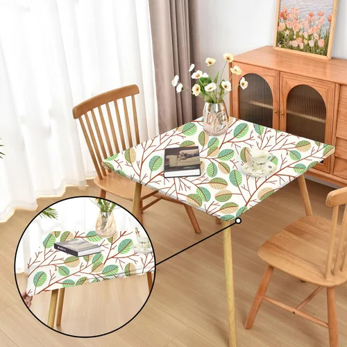 Miniatura 70 de Mantel ajustado blanco con elástico para mesas plegables de 48x48 pulgadas, manteles lavables y elásticos de elastano para mesas de cartas, manteles