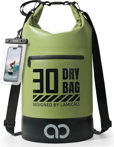 Miniatura 14 de Lamicall Mochila seca impermeable - [Durable y flotante] 5L/10L/20L/30L/40L bolsa grande impermeable con funda impermeable para teléfono para kayak