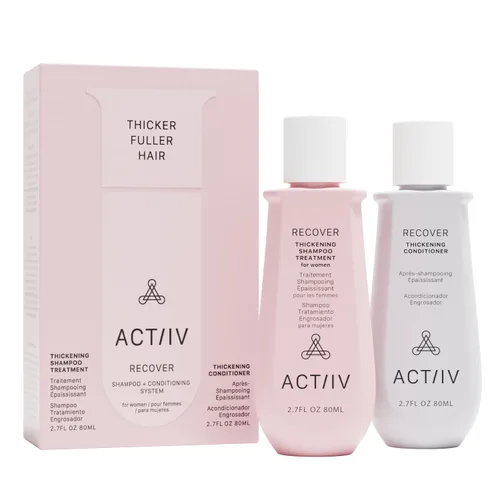ACTIIV Recover Travel Duo para mujer | Apoya la apariencia de un cabello más completo y saludable, a base de plantas, seguro para el color, vegano,