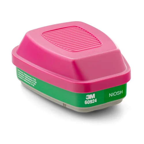 Miniatura 4 de 3M Cartucho/filtro respirador P100 60924, 1 par, aprobado por NIOSH, ayuda a proteger contra amoníaco, metilamina y partículas, para fabricación