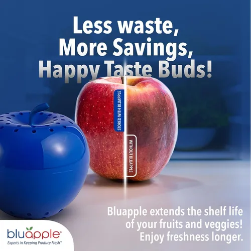 Miniatura 4 de Bluapple Produce Saver Absorbedor De Gas Etileno, Paquete De 2: Mantiene Las Frutas Y Verduras Frescas Por Más Tiempo En El Refrigerador Y Fruteros