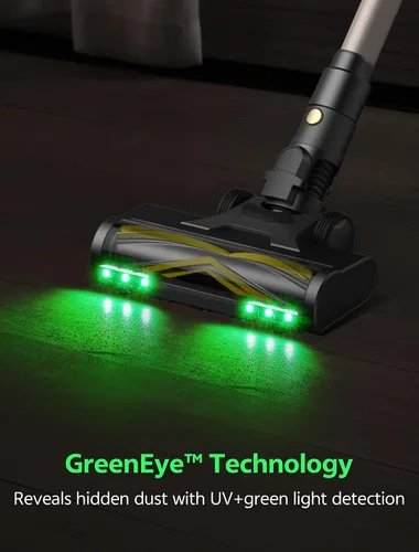 Miniatura 4 de Ultenic Aspiradora inalámbrica, 600 W, 60 KPA, 65 minutos para el hogar, aspiradora inalámbrica con luz verde, autoportante y plano de 180°, cepillo