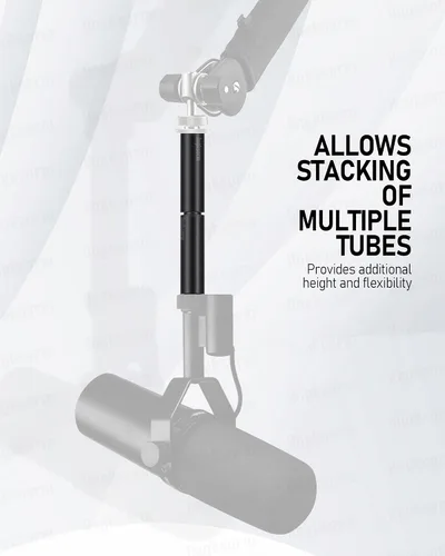 Miniatura 5 de Tubos/Varillas de Extensión para Soporte de Micrófono de 3 PULGADAS (2 PIEZAS), Rosca Universal 5/8-27", Se Adapta a la Mayoría de Soportes