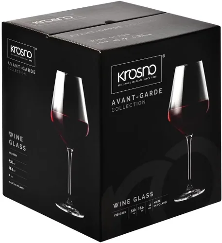 Miniatura 9 de Krosno Copas de vino tinto de 4 piezas de 16.6 onzas, colección vanguardista, perfectas para el hogar, restaurantes y fiestas, aptas