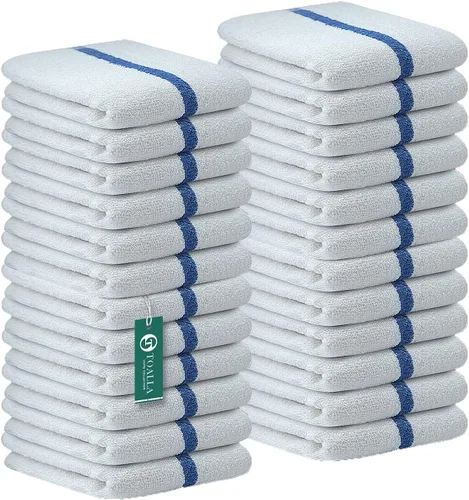 Miniatura 8 de Bar Mop Azul y Oro Rayado 10 lbs 16x19 Paquete de 60, 100% Algodón Cosido Doble Listo para Uso en Ruta Toallas de Cocina Absorbentes Toallas