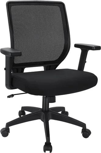 Miniatura 5 de Silla ergonómica de oficina, silla de escritorio de malla para el hogar con brazos ajustables, sillas de computadora con respaldo medio para Negro