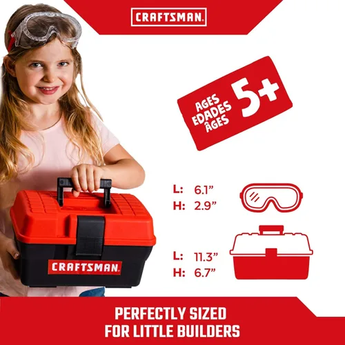 Miniatura 3 de Caja de herramientas+juego 4-5 piezas PH Mini destornillador, Mini destornillador plano, cinta métrica, gafas de seguridad, caja de herramientas